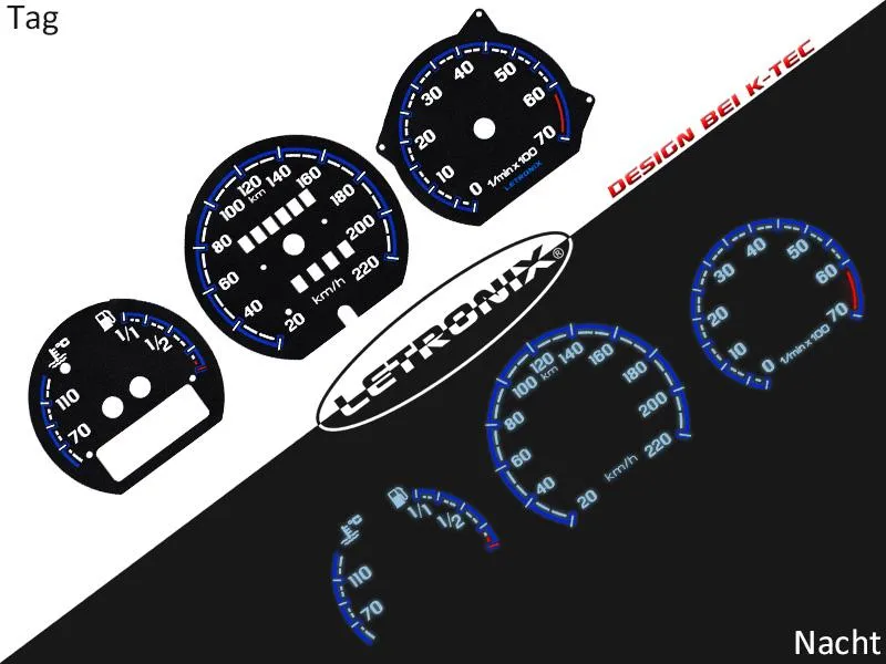 Plasma Tachoscheiben für VW Corado Passat 20-220Km/h 7000U/min Analog