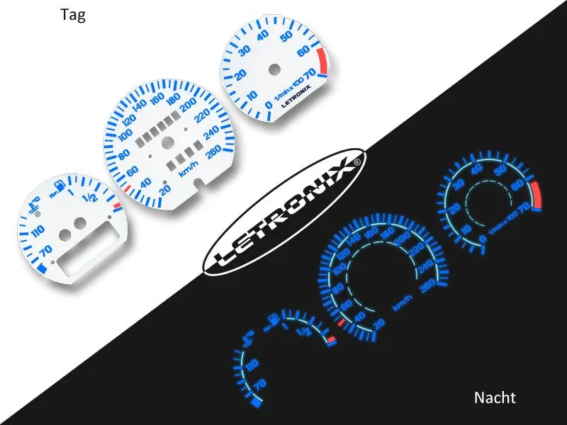 Plasma Tachoscheiben für VW Passat Corrado VR6 G60 20-260Km/h 7000U/Min Analog